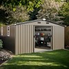 10×12 FT Extra Large Outdoor Steel Storage Shed with Two Daylight Windows, Weather-Resistant Tool Shed for Backyard or Garden–The Pop Home - 3 of 4