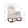 NicBex Linen  Accent Chair with Wood Legs,Modern Rocking Chairs with High Back and Side Pocket,Arm chair for Bedroom,Reading Room - 3 of 4