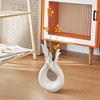 VECELO Modern Ceramic Vase, Hand Shaped Flower Vase for Entryway or Shelf, White - 4 of 4