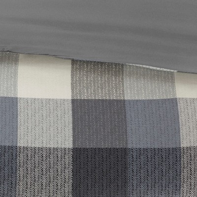 Gray King Herringbone Microfiber Comforter Set