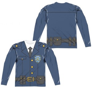 Men's New York City Police Uniform (Front Back Print) Long Sleeve Costume T-Shirt - 1 of 4