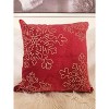 Tramull Velvet Holiday Pillow Cover 20x20 with Silver Snowflake Embroidery, Christmas Winter Decor for Couch Bed - 2 of 4