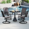 Tangkula Patio Swivel Chairs Set of 4 w/ High Back & Round Metal Base for Backyard - 2 of 4