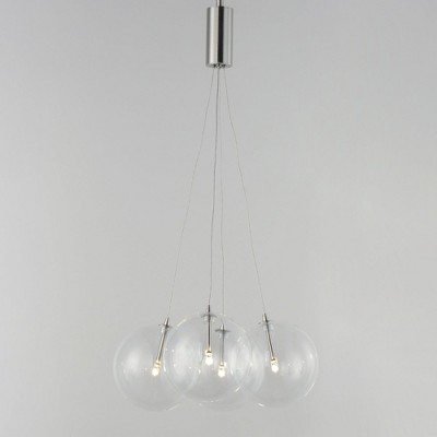 Satin Nickel Clear Glass 4-Light LED Pendant