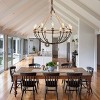 12-Light Modern Farmhouse Geometric Chandelier 38" Rustic Wood Chandeliers Industrial Pendant Light for Dining Room - 4 of 4