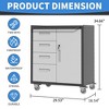 Munora - Lockable Rolling Tool Cabinet with 4 Drawers & Adjustable Shelf - 16.54"D x 29.53"W x 34.66"H - Black/Grey - 3 of 4