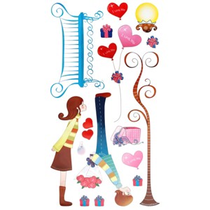 Slickblue Fall in Love Vinyl Wall Stickers – Romantic Design for Living Room & Bedroom, Easy Apply (13x23.5") - 1 of 3