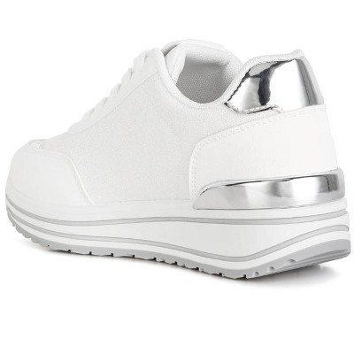 Женские кроссовки London Rag Womens Metallic Panel Platform Sneakers 5 — фото 3