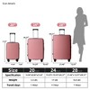 NAYSAYE Luggage PP Hardshell 3 Piece Spinner Set with TSA Lock and Nested Design for Travel, Pink, 21.46"*12.01"*30.51" - 3 of 4