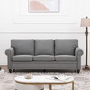 NicBex 3 Seater Sofa Couch with Extra Deep Seat Modern Upholstered PU Leather Couch with Wood Legs for Living Room - 2 of 4