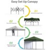 10x10 Heavy Duty Pop Up Canopy, One-Button Setup, Portable Roller Bag, Adjustable Height, Includes 1 Sidewall & 4 Weight Bags - 4 of 4