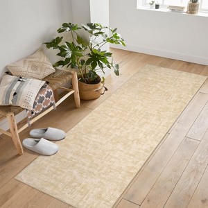 GustoWave Modern Machine Washable Area Rug, Floor Carpet for Living Room, Beige - 1 of 4
