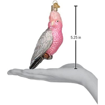 Pink and Gray Glass Rose-Breasted Cockatoo Tree Topper