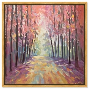 Art Remedy Road in Autumn Pastel Color Abstract Wall Art Framed - 1 of 4