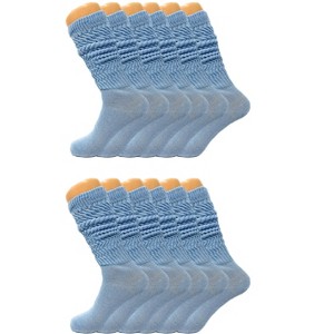 Women’s Slouch Scrunch Socks 12 Pairs Cotton Knee-High Shoe Size 5-10 - 1 of 4