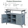 Lycvki Wood Outdoor Rolling Bar Cart with Stainless Steel Top for BBQ - 2 of 4