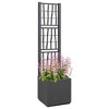 vidaXL Dark Grey Garden Planter with Trellis - 14.2 x 14.2 x 55.1 in. - 2 of 4