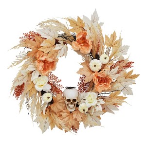 Halloween Wreaths for Front Door, Fall Wreath for Indoor Outdoor, Home Festival Halloween Wall Door Decorations - 1 of 4
