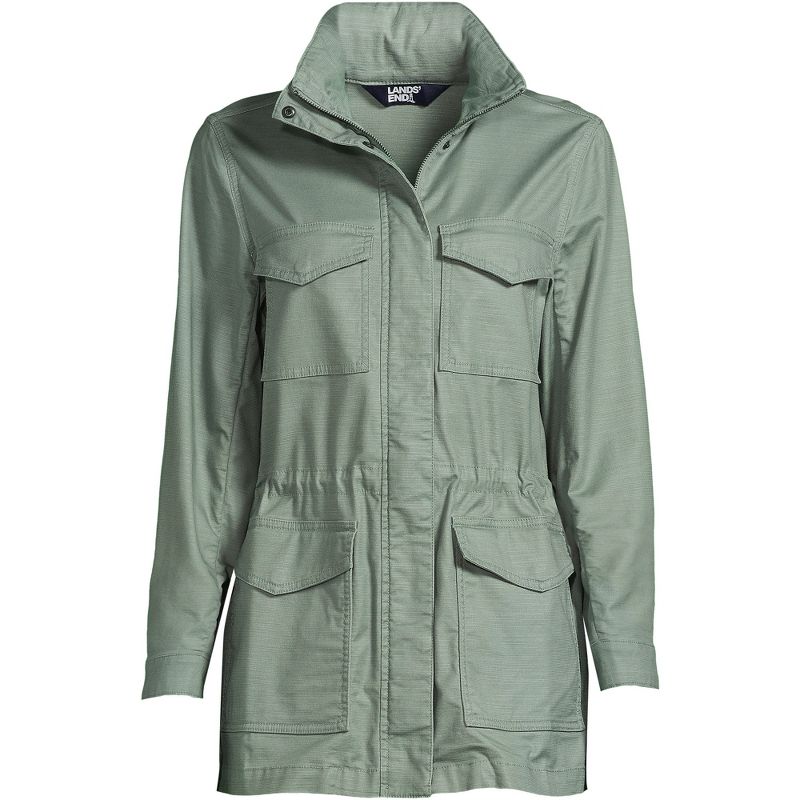 Lands' End Women's Cotton Hooded Jacket with Cargo Pockets, 3 of 7