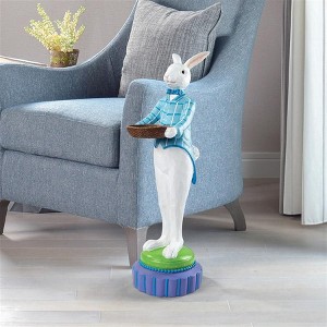 Design Toscano Mr. Eggsy at Your Service Easter Bunny Rabbit Butler Statue - 1 of 4