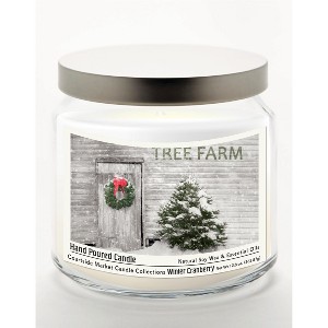 Courtside Market Tree Farm Winter Cranberry 12.8oz Soy Wax Candle Glass Jar with Brushed Silver Metal Lid - 1 of 3