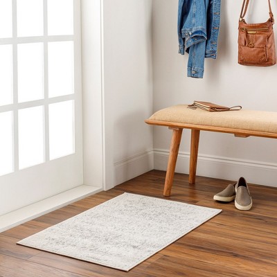 Amelia Charcoal and Light Gray Synthetic Runner Rug 2'7" x 7'3"