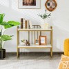 Costway 2-Tier Console Table Modern Buffet Serving Table Storage Shelf for Entryway - 3 of 4