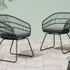 PE Rattan Outdoor Dining Chairs Set of 2, Tub Design with Water-Resistant Cushions-Coolbibila - 2 of 4