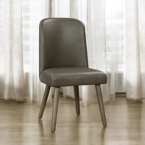 Waylon Gray Synthetic Leather & Gray Oak Finish Side Chair (Set of 2) - 1 of 4