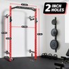 ODK Wall Mounted Power Rack, 1600LB Commercial Squat Rack for Home Gym with Multi-Grip Pull Up Bar and Landmine Attachment for Home and Garage Gym - 3 of 4