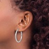 Black Bow Jewelry 3mm Round Hoop Earrings in 10k White Gold, 35mm (1 3/8 Inch) - 4 of 4