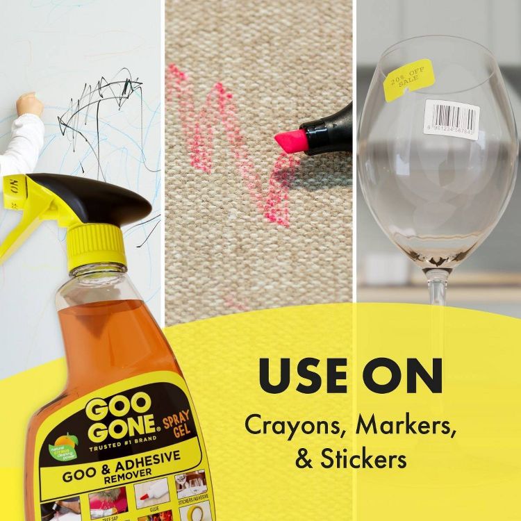 Goo Gone Citrus Adhesive Remover Spray Gel - 12 fl oz: Carpet Cleaner, Multipurpose Stain Remover, 4 of 7