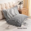 2 Pack Triple-Layer Cotton Pillow Shams, Breathable Thermal Yarn-Dyed Pillowcases - NTBAY - 4 of 4
