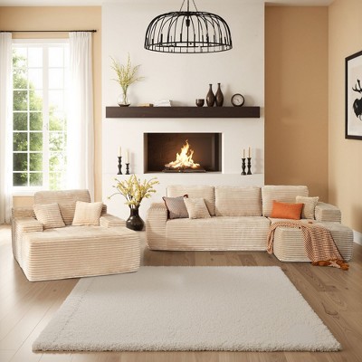 XIZZI Modular Sectional Sofa Couch, L/U-Shape Upholstered Couch, Modern Minimalist Couches for Living Room, Free Combination Deep Seat Corner Couch