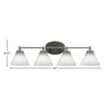 Toltec Lighting Capri 4 - Light Vanity in  Brushed Nickel with 7" White Muslin Shade - 2 of 2