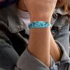 Ross-Simons Turquoise and 8.90 ct. t.w. Tonal Blue Topaz Bangle Bracelet With White Zircons in Sterling Silver - 2 of 3