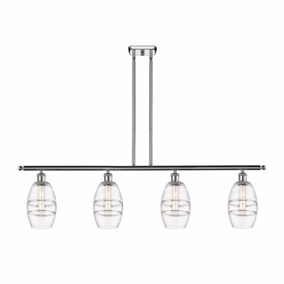 Vaz - 4 Light Stem Hung Island In Industrial Style-8.63 Inches Tall and 48 Inches Wide