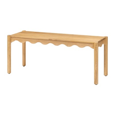 MH London Tilly 47" Solid Wood Entryway Bench with Scallop Edge