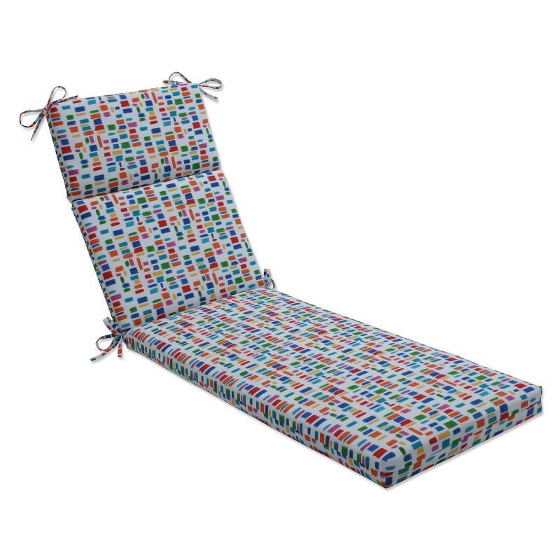 72.5&#34;x21&#34; Vibrant, Weather-Resistant Outdoor/Indoor Chaise Lounge Cushion, Primaries Blue - Pillow Perfect, 1 of 6