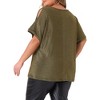 Agnes Orinda Women's Plus Size Sequin Cold Shoulder Short Sleeve Crew Neck Glitter Party Cold Sparkle Blouse - 4 of 4