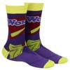 Willy Wonka Socks Oompa Loompa and Wonka Designs Adult Mid Calf Crew Socks 2 Pair Fits Shoe Size 8-12 Multicolored - 2 of 4
