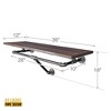 Pipe Decor 36 in. Wall Mounted Clothing Rack with Wood Shelf, Trail Brown - 3 of 4