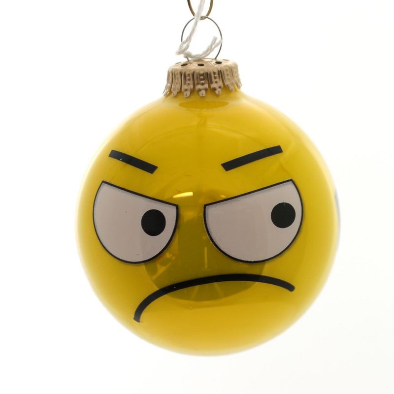 Christmas By Krebs 3.25 In Full Sun Emotion Ball Ornament Emoji Tree Ornaments, 1 of 3