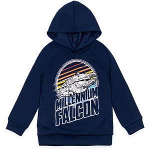 Star Wars The Mandalorian Darth Vader X-Wing Millennium Falcon Fleece Pullover Hoodie Toddler to Big Kid - 1 of 4