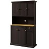 DOMETOUR 71" Kitchen Pantry Storage Cabinet Freestanding Hutch Cabinet with Adjustable Shelves, 6 Doors and 1 Drawer - image 3 of 4