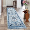 Washable Vintage Oriental Rug Non Slip Low Pile Rug Soft Throw Floor Cover Retro Medallion Foldable Indoor Carpet for Living Room Bedroom Playroom - 2 of 4