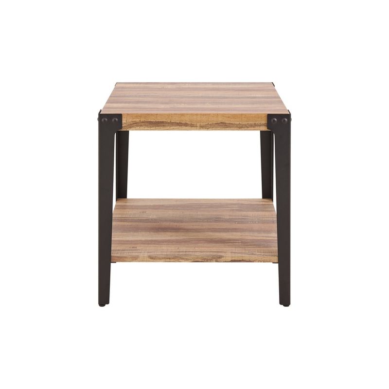Modern Industrial Side/End Table Metal/Distressed Wood - Danya B., 1 of 7