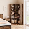 Corner Bookshelf 72.8in Farmhouse Bookcase Large Bookshelves Tall 5 Tier Corner Shelf L Shaped Bookshelf Storage Display Rack - 3 of 4