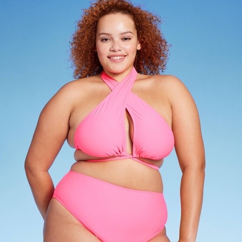 Plus size cheap pink bikini