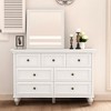 7 Drawer Dresser for Bedroom with Metal Handles, Vintage Tall Dresser for Bedroom, Living Room, Closet-White - 4 of 4